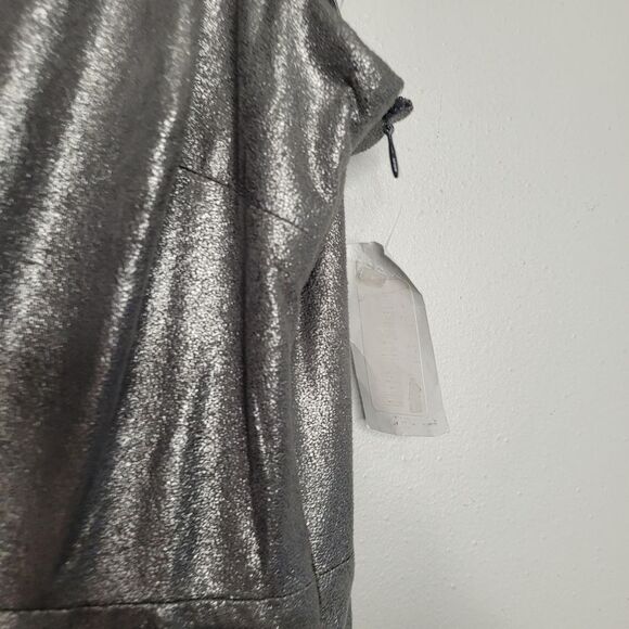 H By Halston silver Fit And Flare Party NYE Date Night Midi Dress Size 6 NWT - Picture 8 of 10